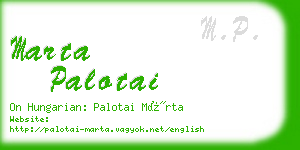 marta palotai business card